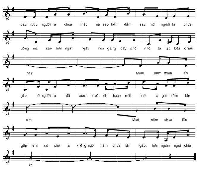 Sheet nhạc Mười Năm Chưa Lần Gặp 2